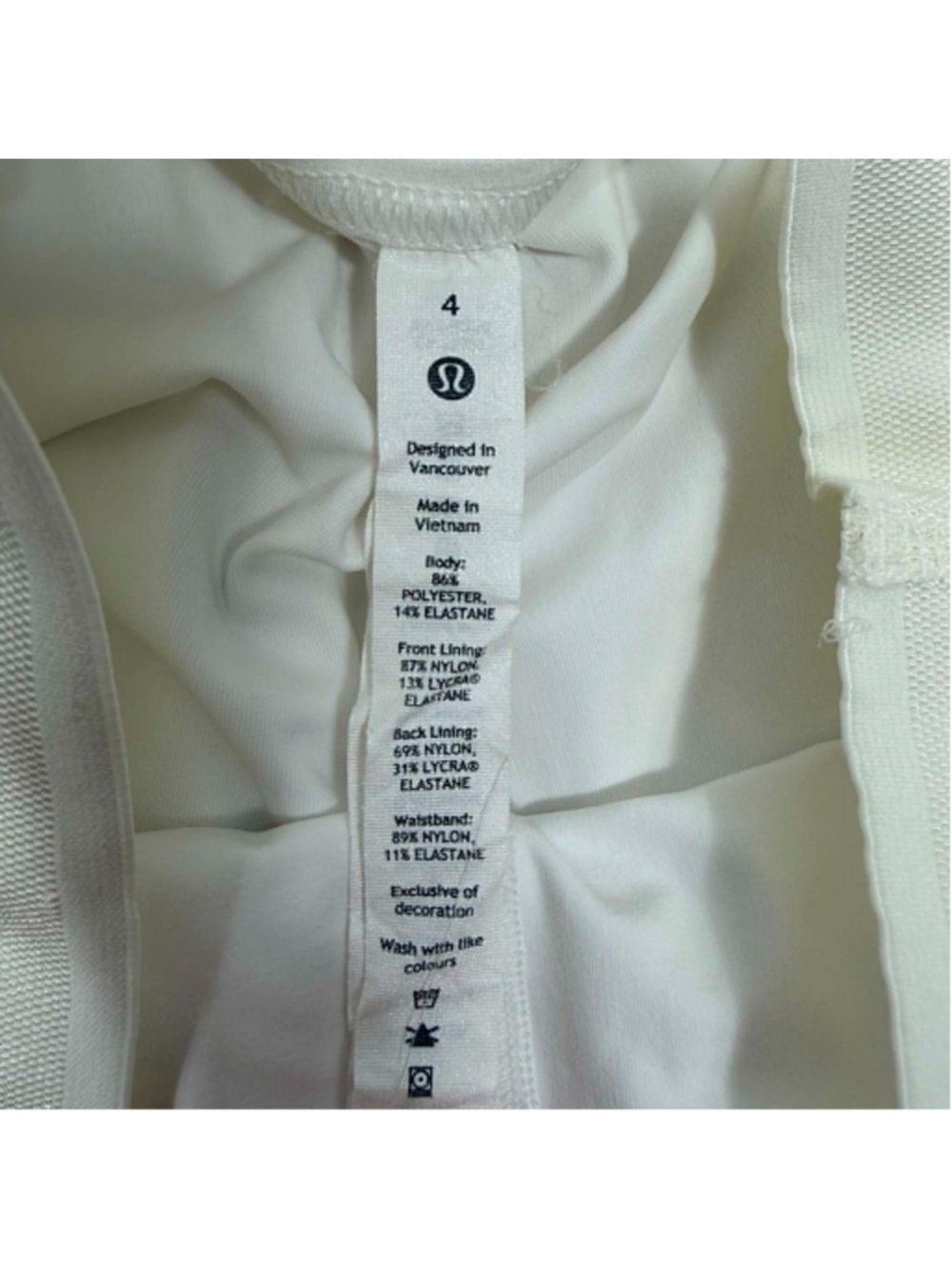 Lululemon Court Rival Skirt White High Rise Tennis Golf Skort Ruffle Women's 4 - Picture 5 of 6